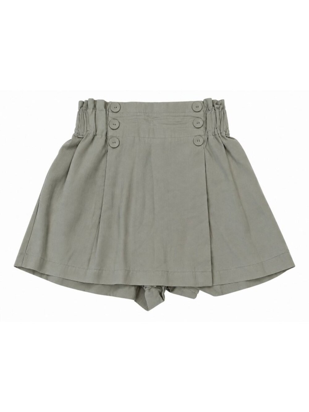 GB Womens Shorts S Sage Green Paperbag High Waist Button Front Coastal Preppy